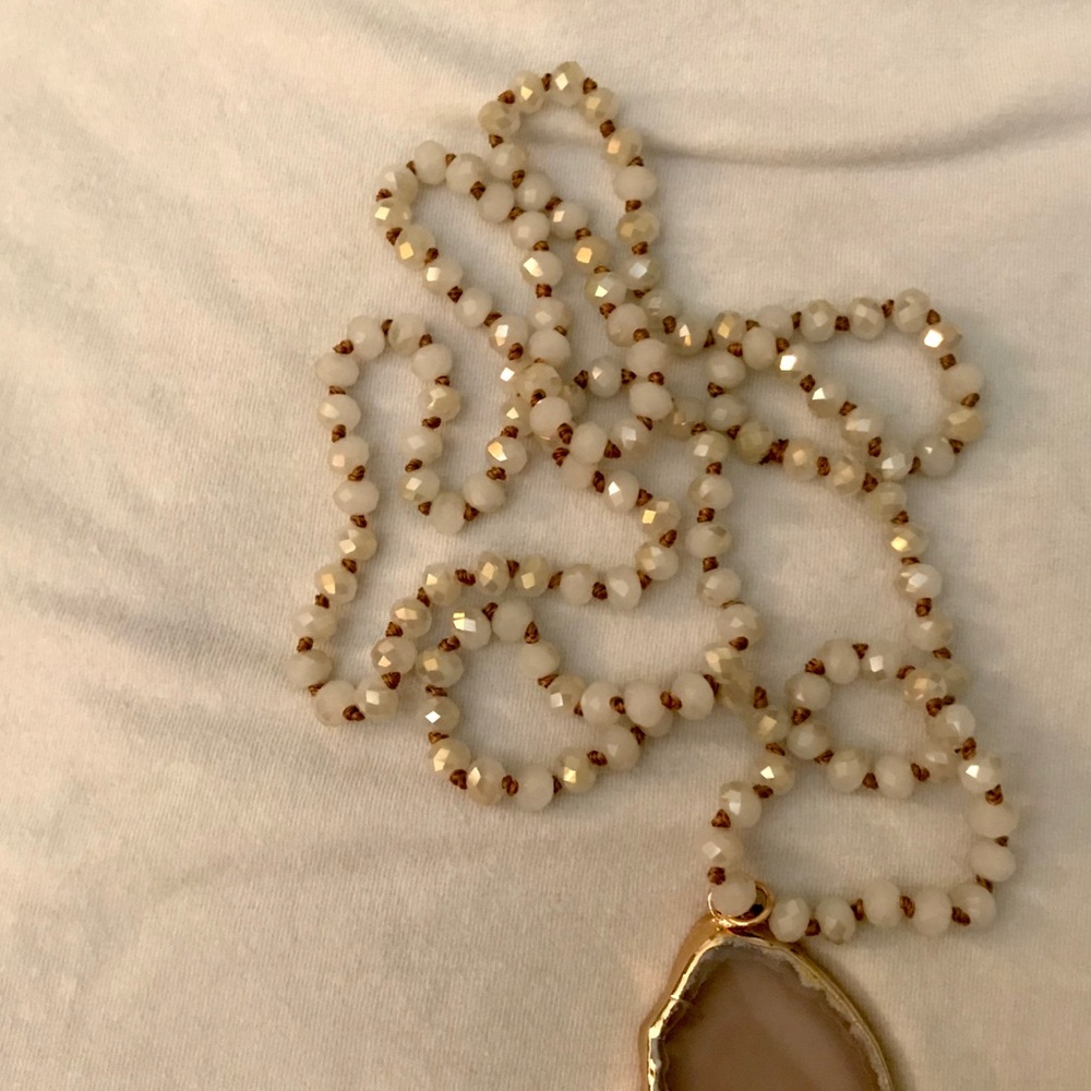 Long Pendant (crystal) Necklace - Picture 3 of 5